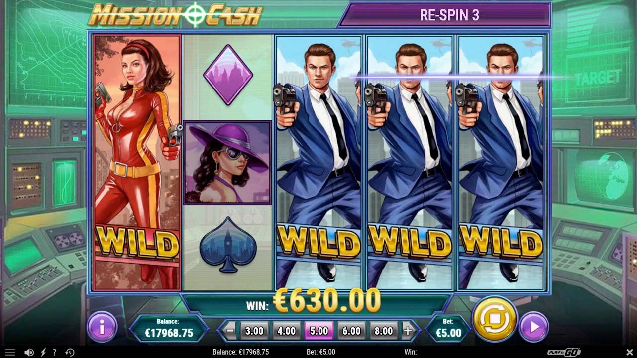 Screenshot of the Mission Cash slot by Play N Go
