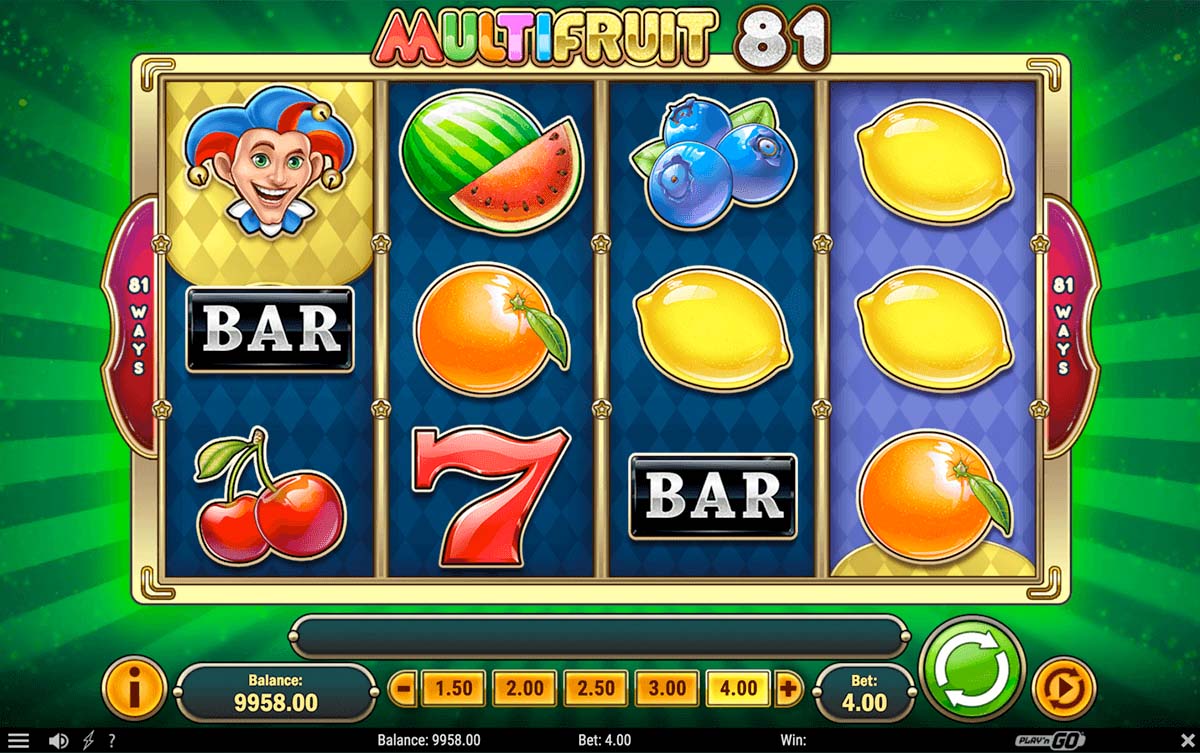 Screenshot of the Multifruit 81 slot by Play N Go