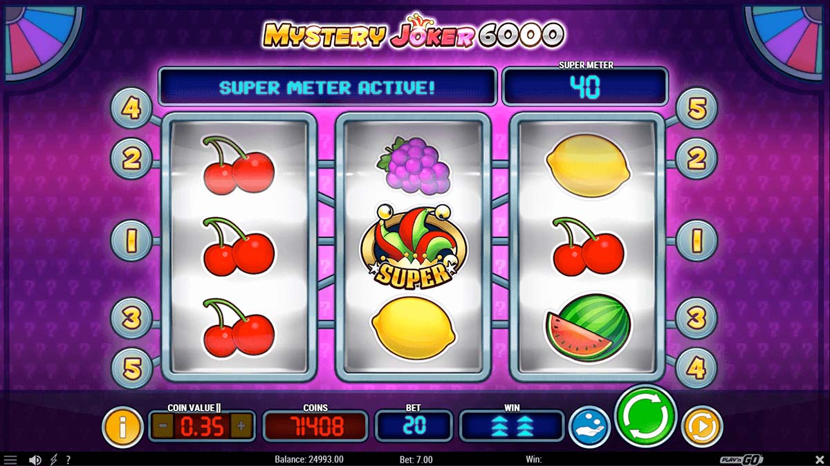 Screenshot of the Mystery Joker 6000 slot by Play N Go