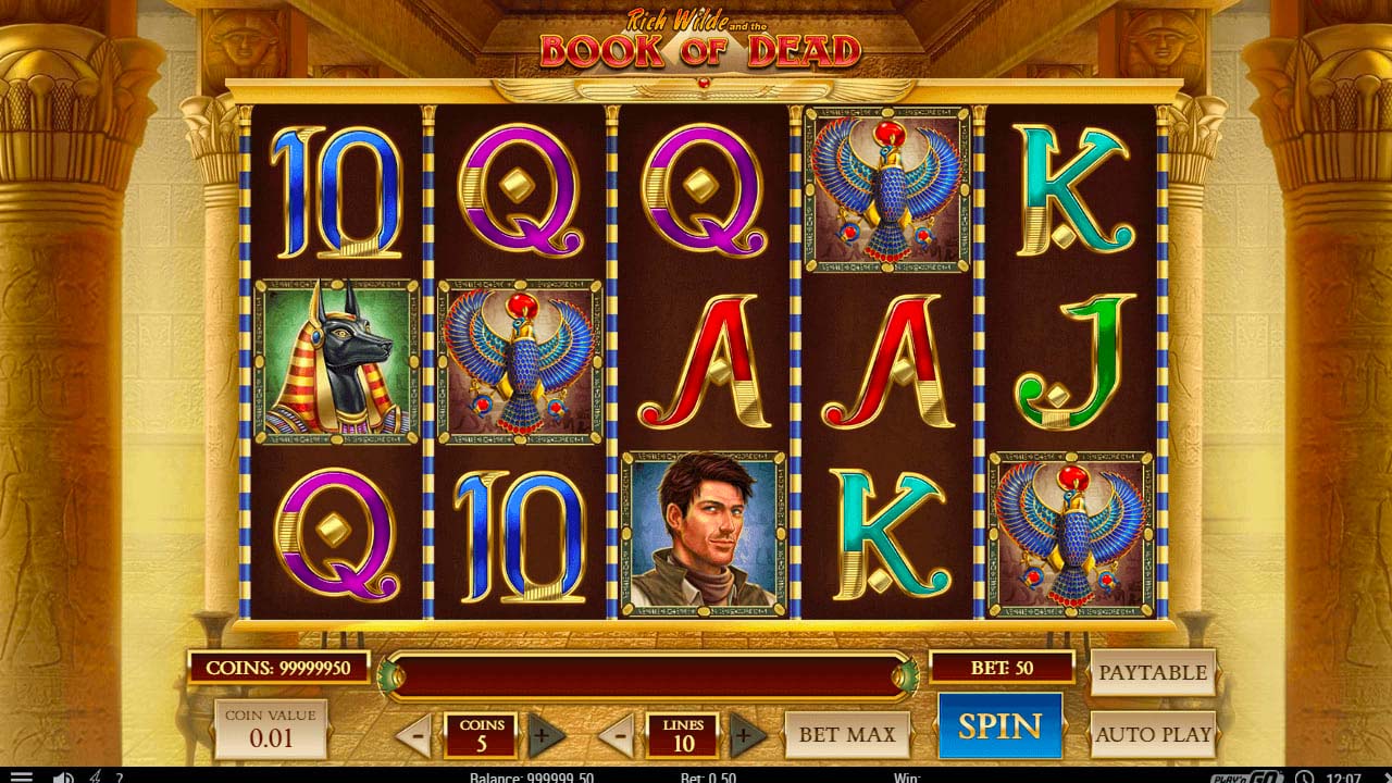 Screenshot of the Rich Wilde and the Book of Dead slot by Play N Go