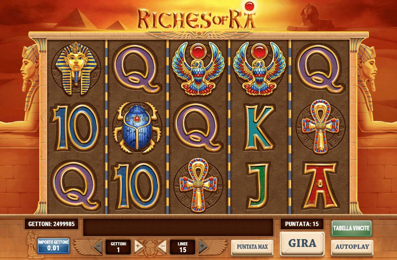 Screenshot of the Riches of Ra slot by Play N Go