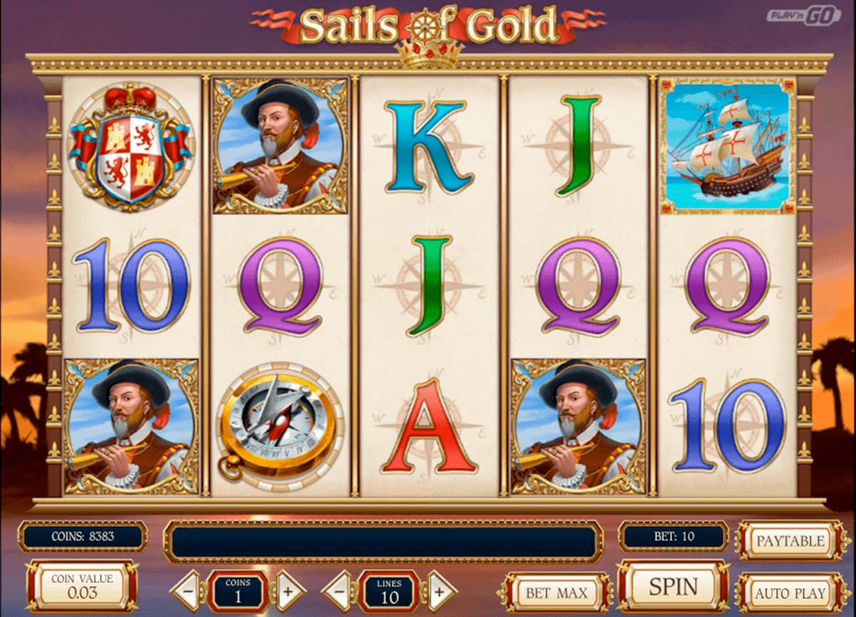 Screenshot of the Sails of Gold slot by Play N Go