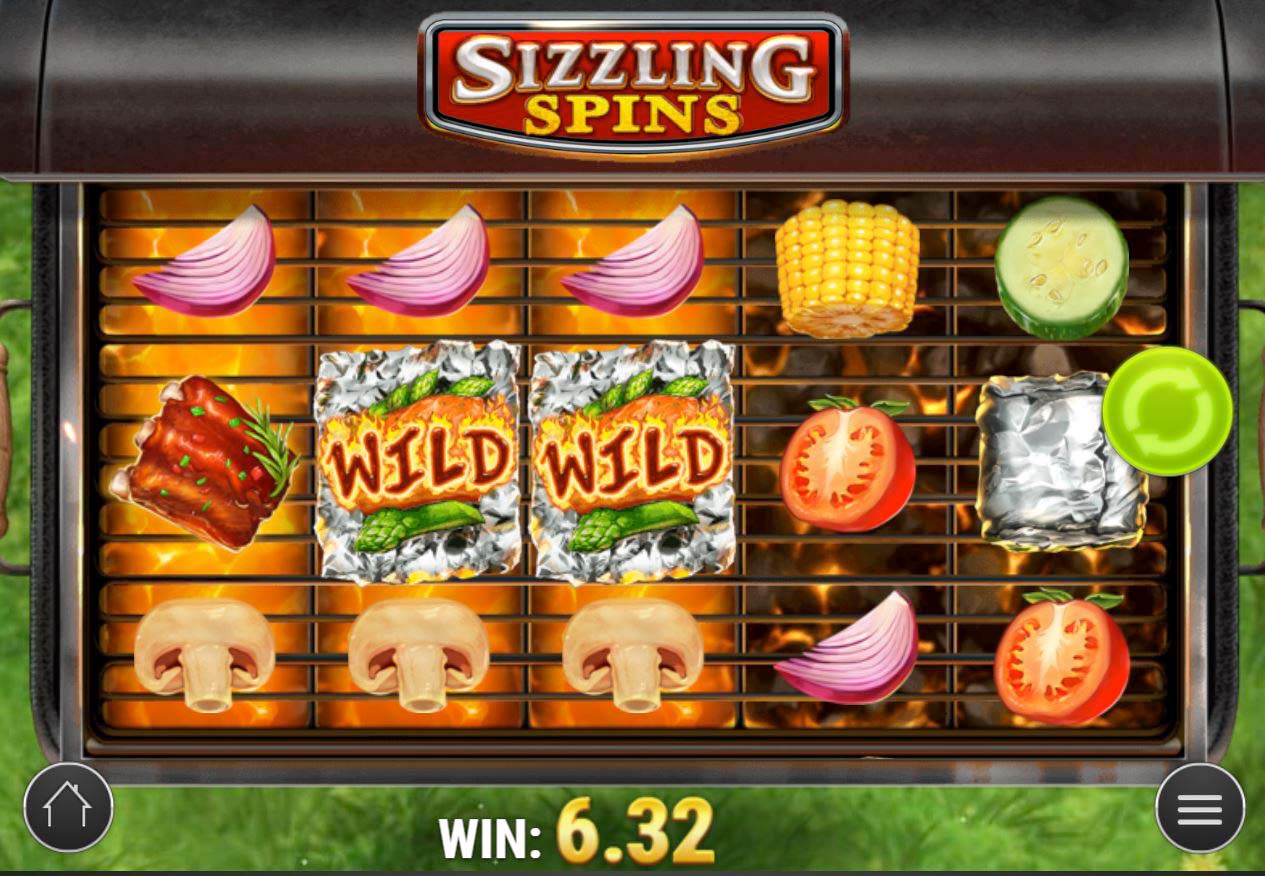 Screenshot of the Sizzling Spins slot by Play N Go