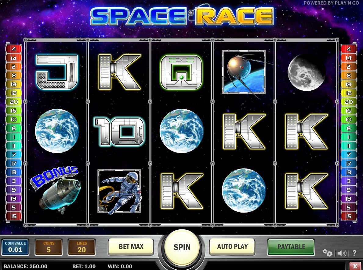 Screenshot of the Space Race slot by Play N Go
