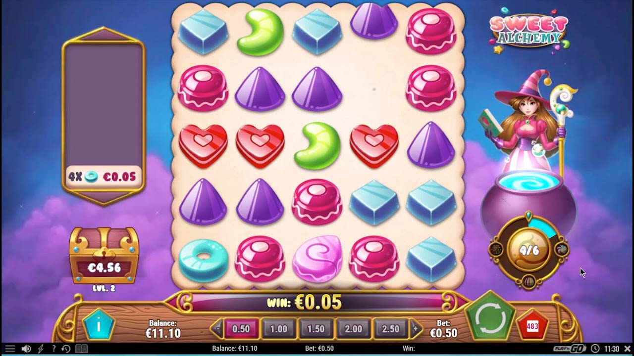 Screenshot of the Sweet Alchemy slot by Play N Go