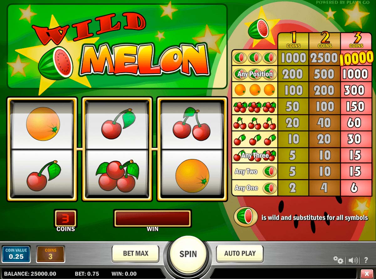 Screenshot of the Wild Melon slot by Play N Go