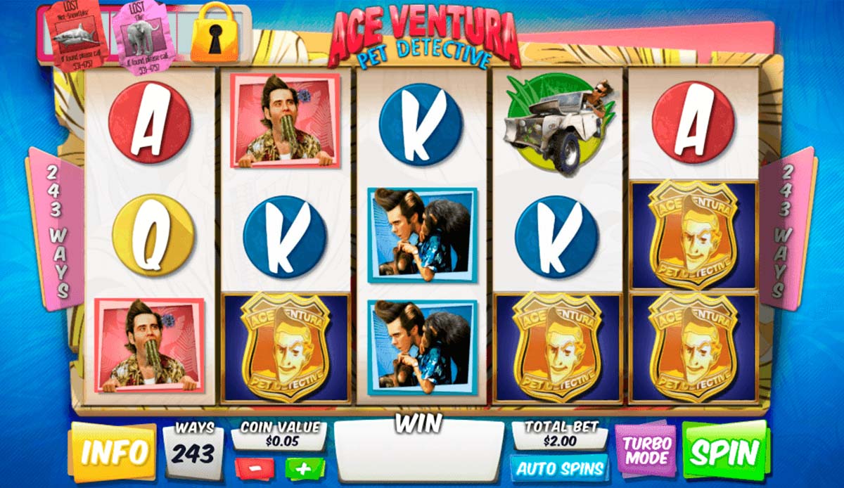 Screenshot of the Ace Ventura Pet Detective slot by Playtech