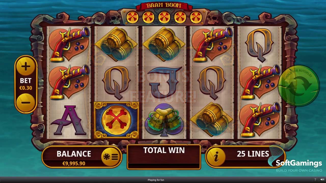 Screenshot of the Baam Boom slot by Playtech