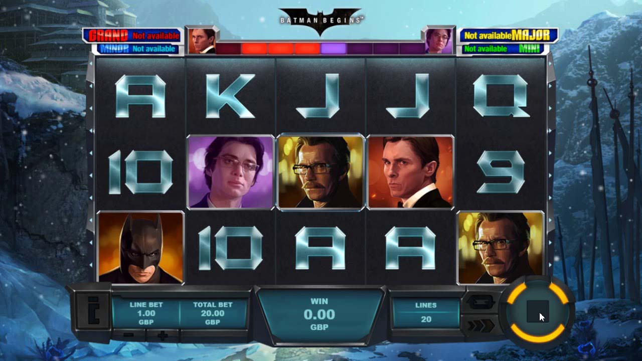 Screenshot of the Batman Begins slot by Playtech