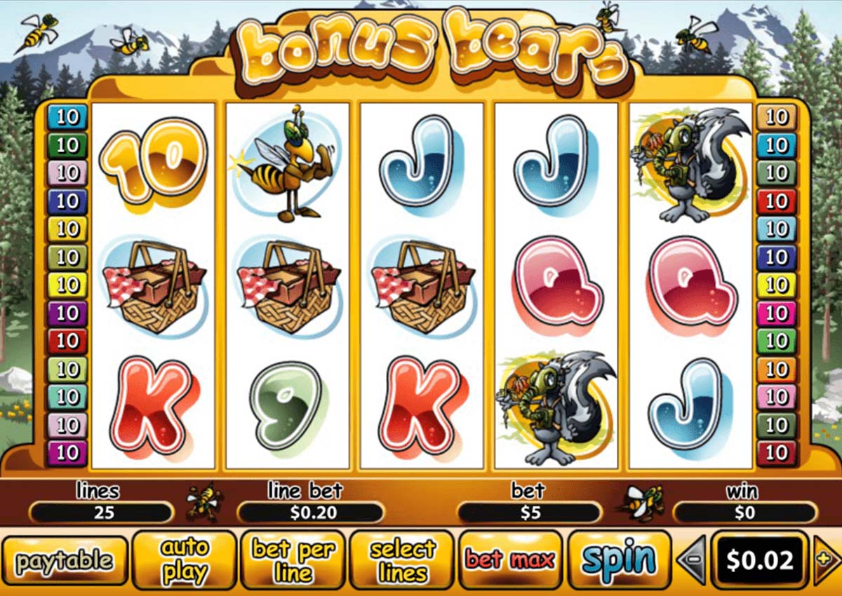 Screenshot of the Bonus Bears slot by Playtech