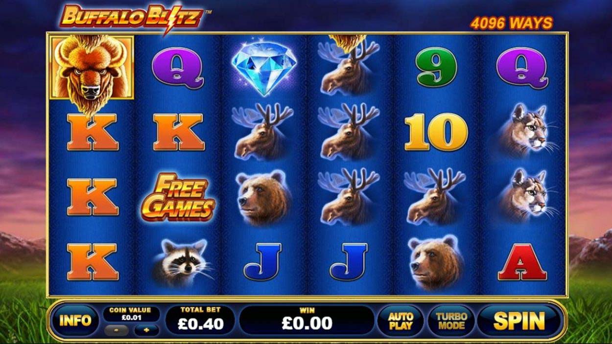 Screenshot of the Buffalo Blitz slot by Playtech