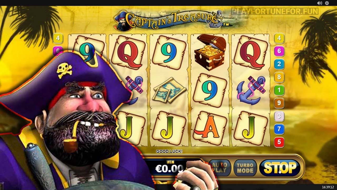 Screenshot of the Captains Treasure slot by Playtech
