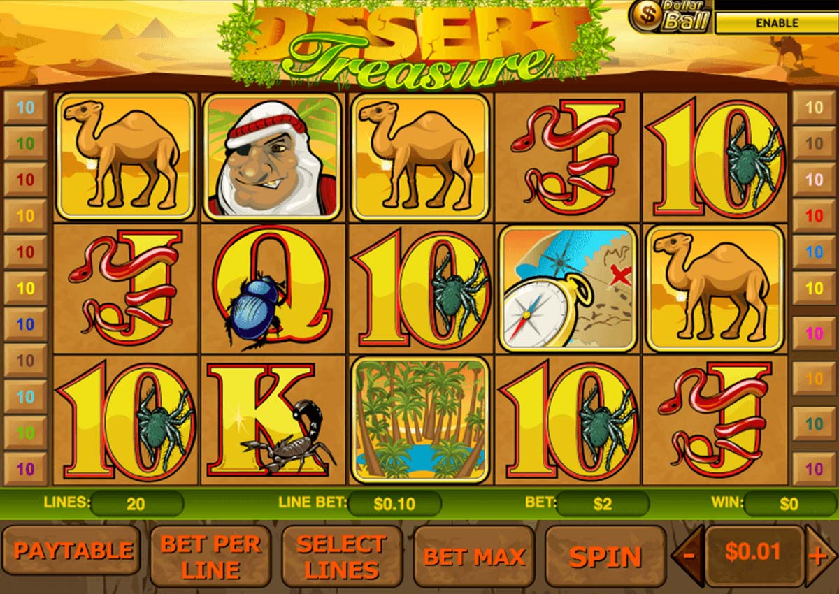 Screenshot of the Desert Treasure II slot by Playtech