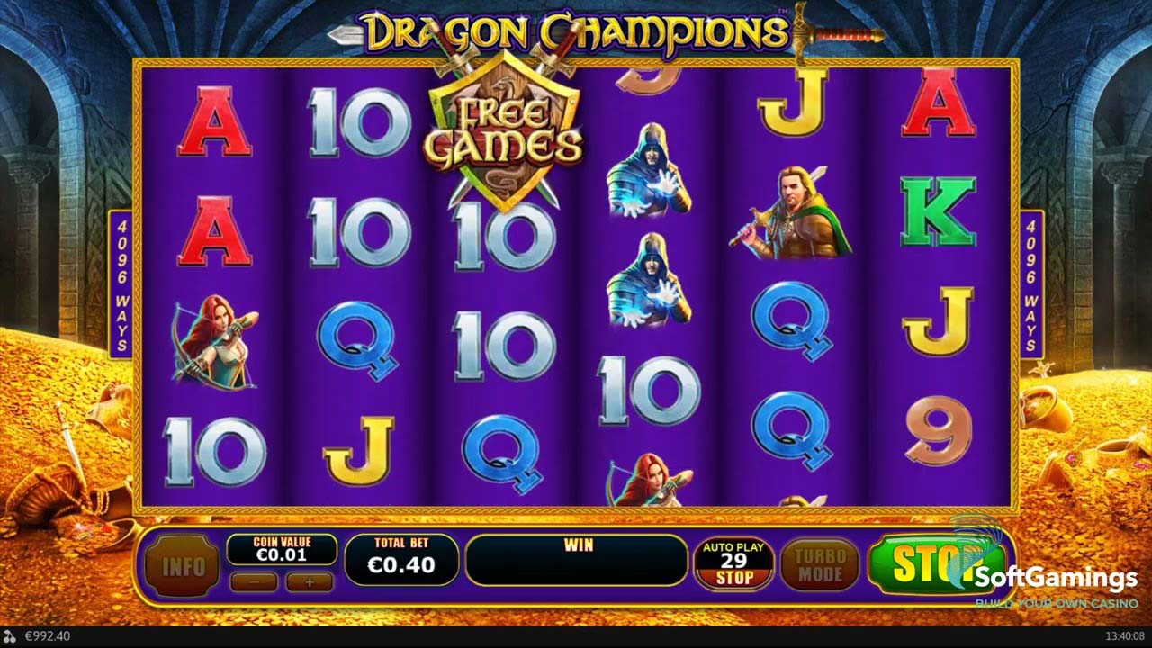 Screenshot of the Dragon Champions slot by Playtech