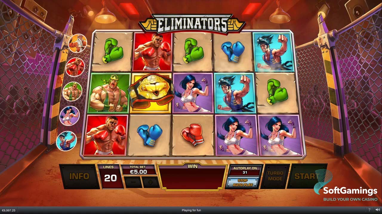 Screenshot of the Eliminators slot by Playtech