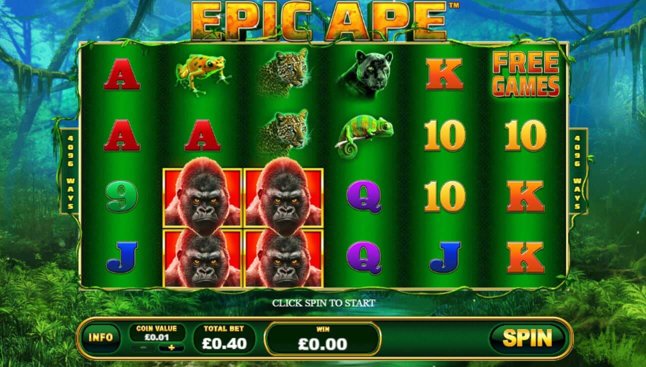 Screenshot of the Epic Ape slot by Playtech