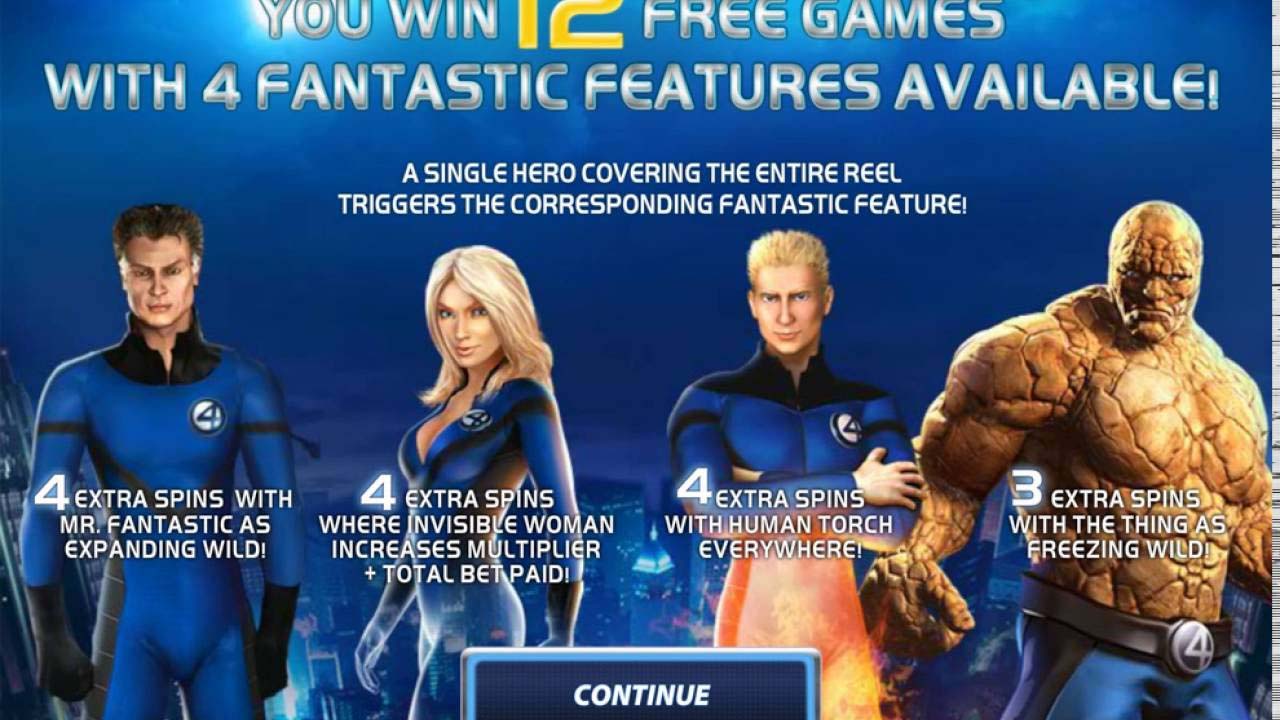 Screenshot of the Fantastic Four slot by Playtech