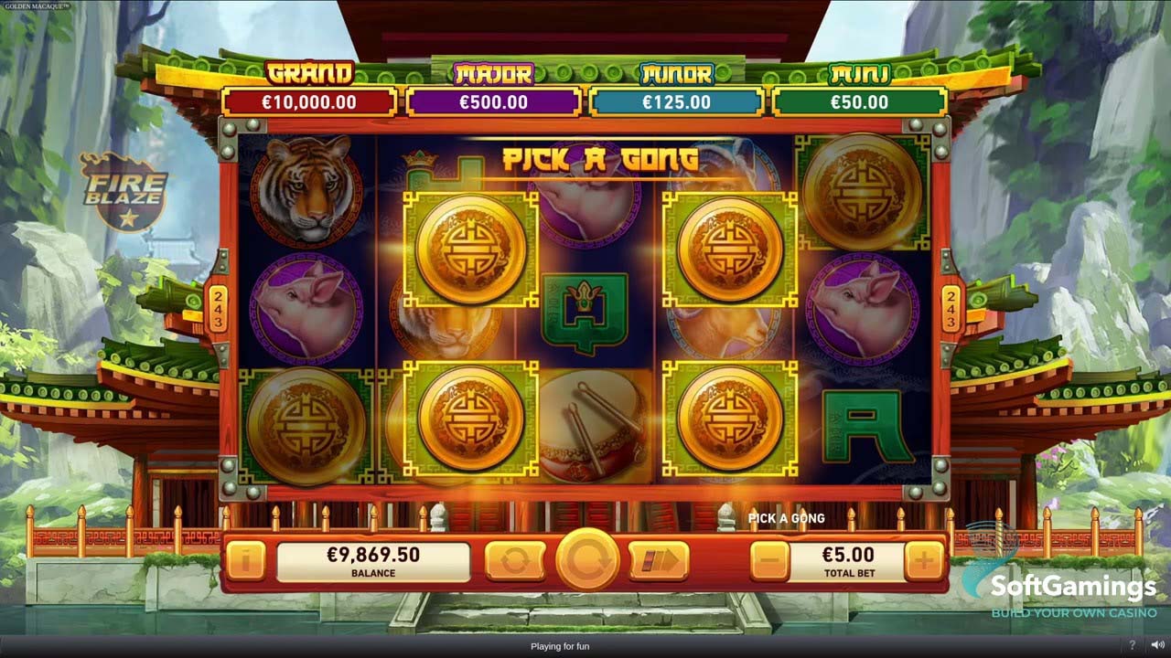 Screenshot of the Fire Blaze: Golden Macaque slot by Playtech