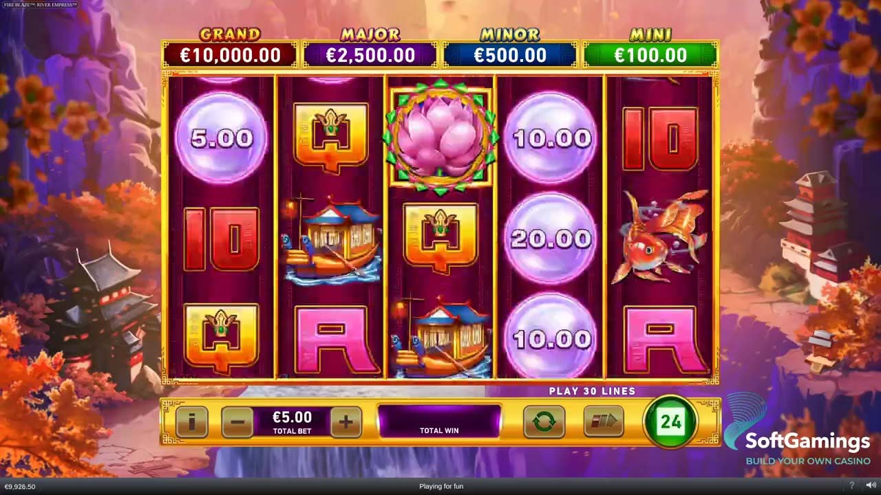 Screenshot of the Fire Blaze: River Empress slot by Playtech