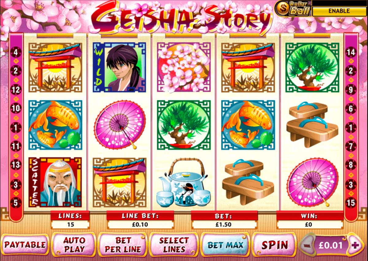 Screenshot of the Geisha Story slot by Playtech