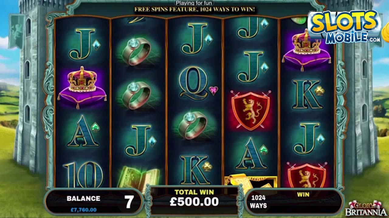 Screenshot of the Glory and Britannia slot by Playtech