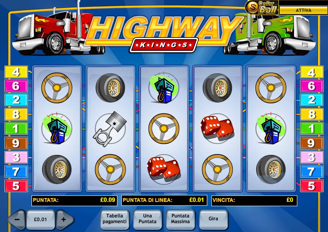 Screenshot of the Highway Kings slot by Playtech
