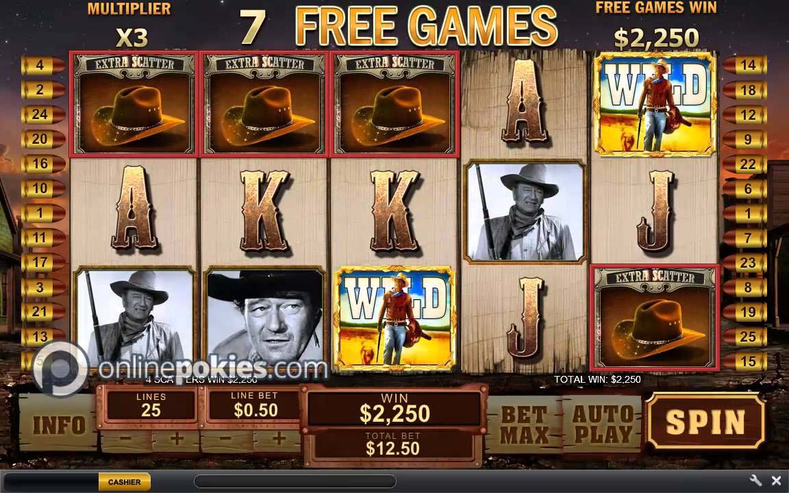 Screenshot of the John Wayne slot by Playtech
