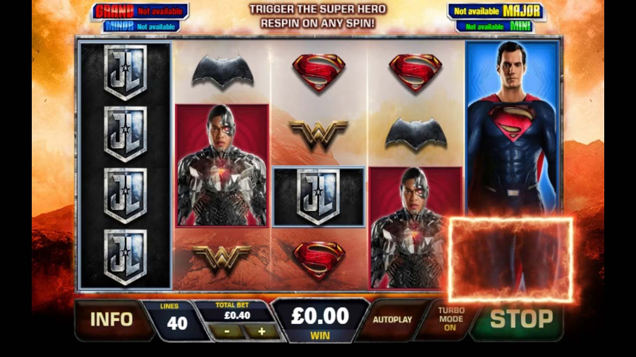 Screenshot of the Justice League slot by Playtech