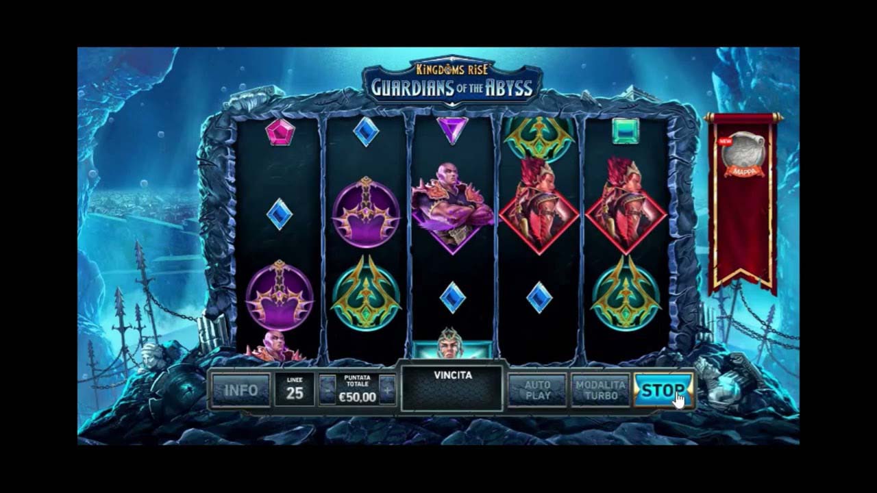 Screenshot of the Kingdoms Rise Guardians of the Abyss slot by Playtech