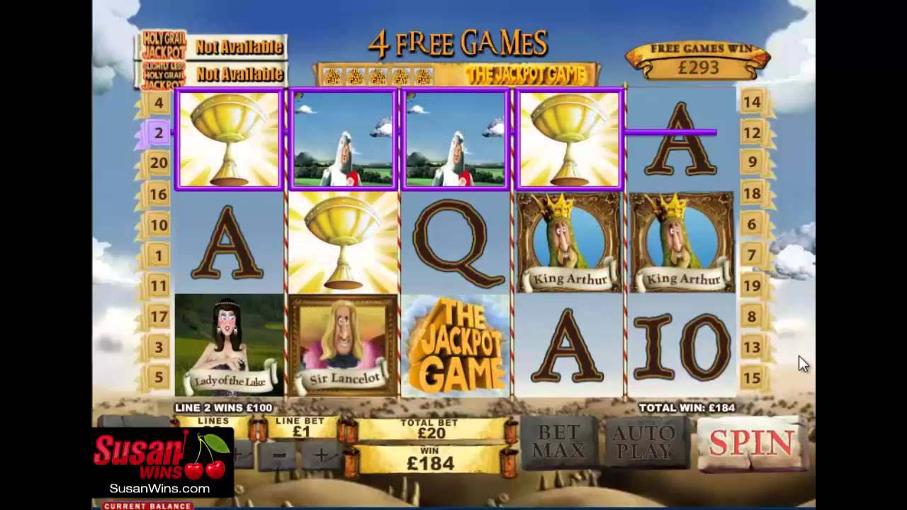 Screenshot of the Monty Python and the Holy Grail slot by Playtech