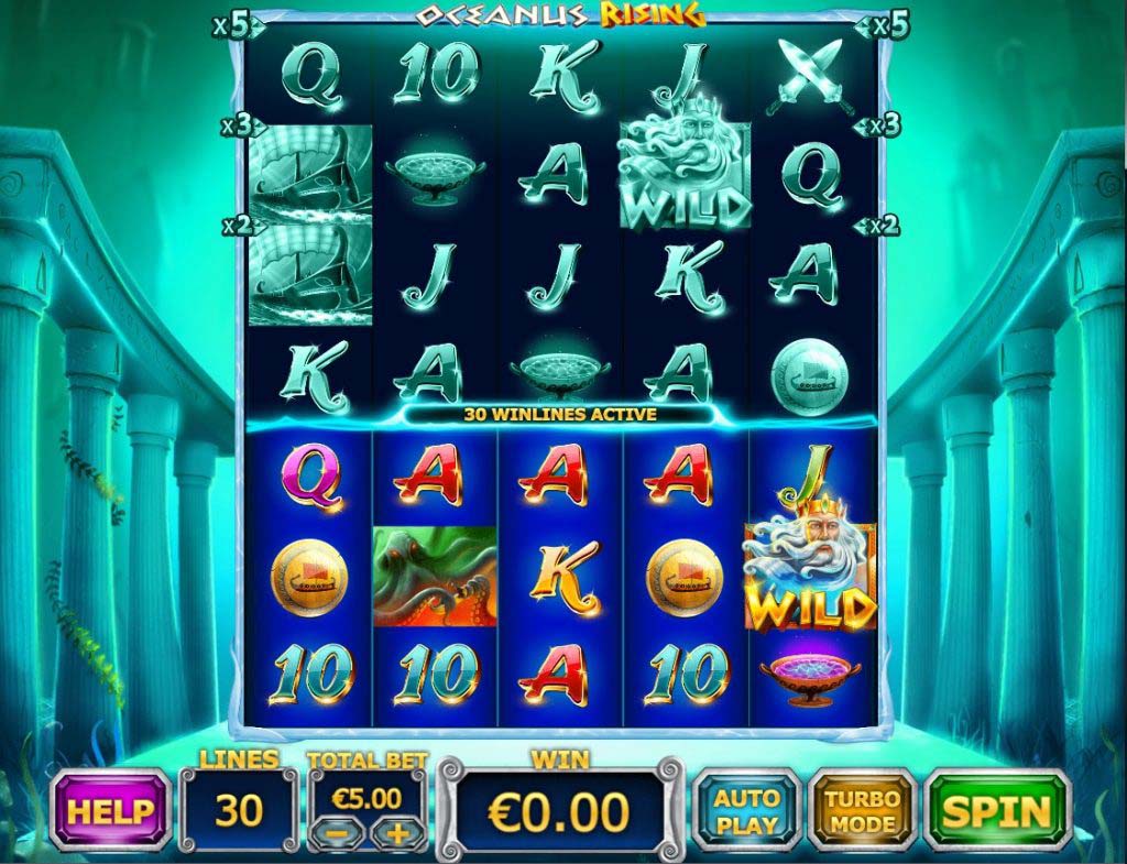 Screenshot of the Oceanus Rising slot by Playtech