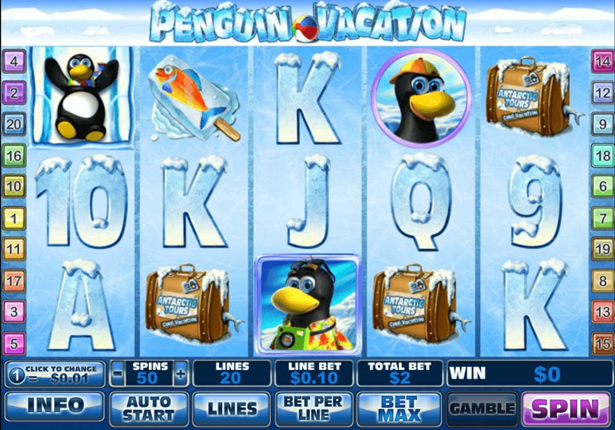 Screenshot of the Penguin Vacation slot by Playtech