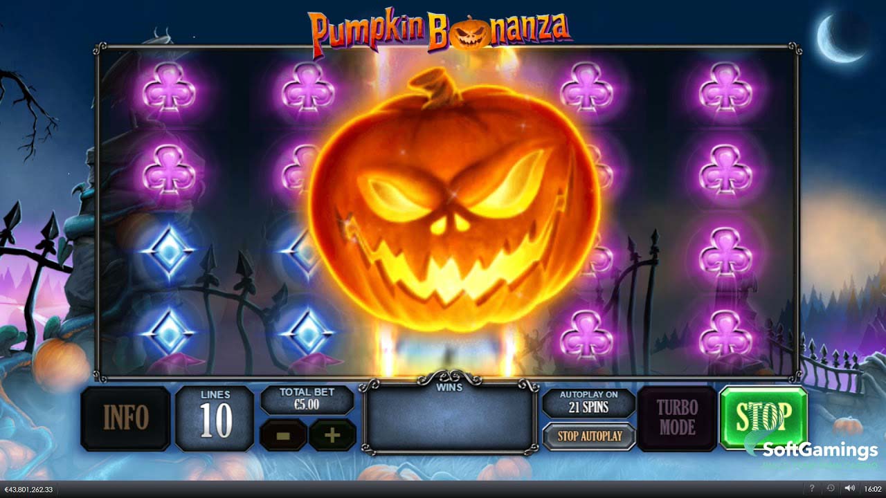 Screenshot of the Pumpkin Bonanza slot by Playtech