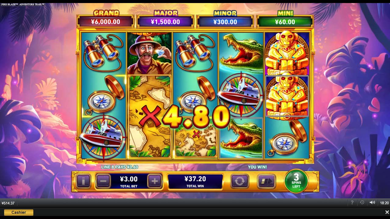 Screenshot of the Ride the Tiger slot by Playtech