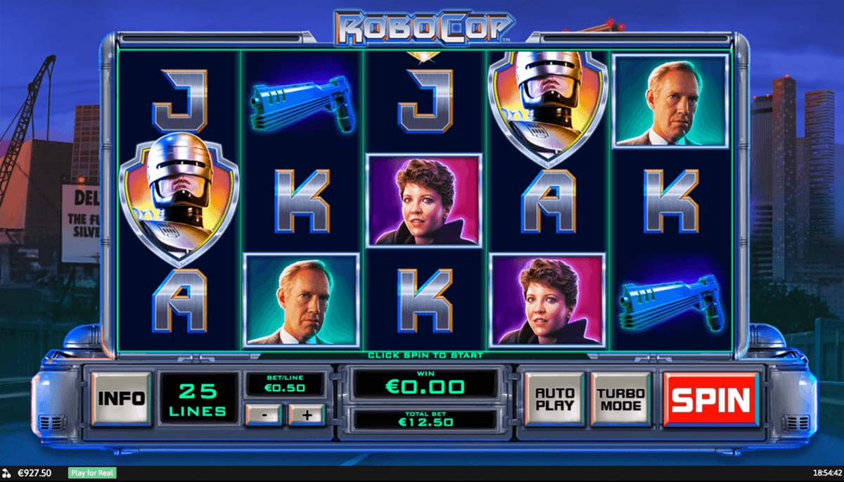 Screenshot of the Robocop slot by Playtech