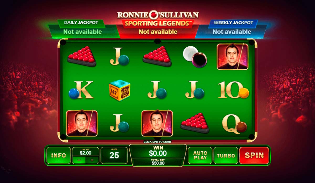 Screenshot of the Ronnie O'Sullivan slot by Playtech