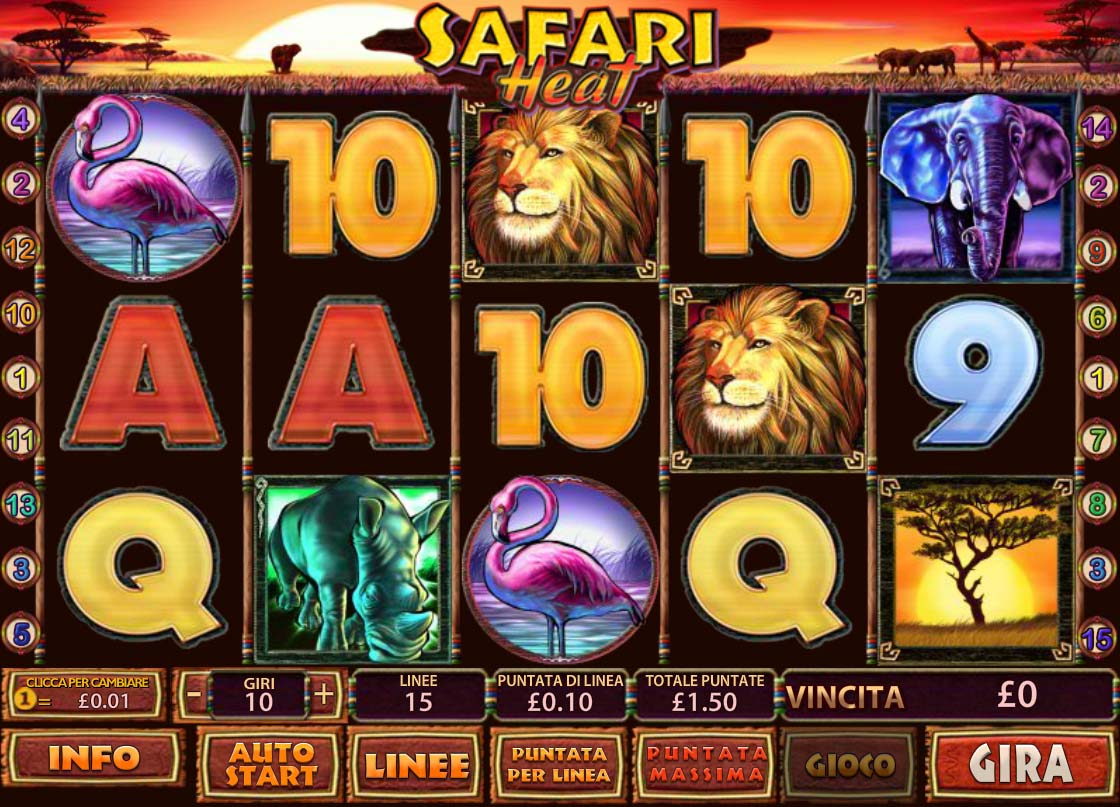 Screenshot of the Safari Heat slot by Playtech