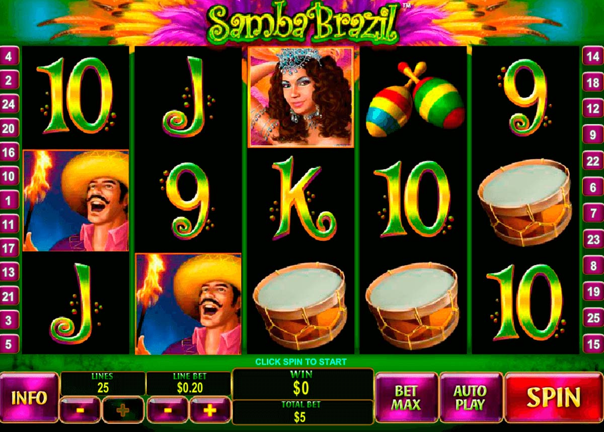 Screenshot of the Samba Brazil slot by Playtech