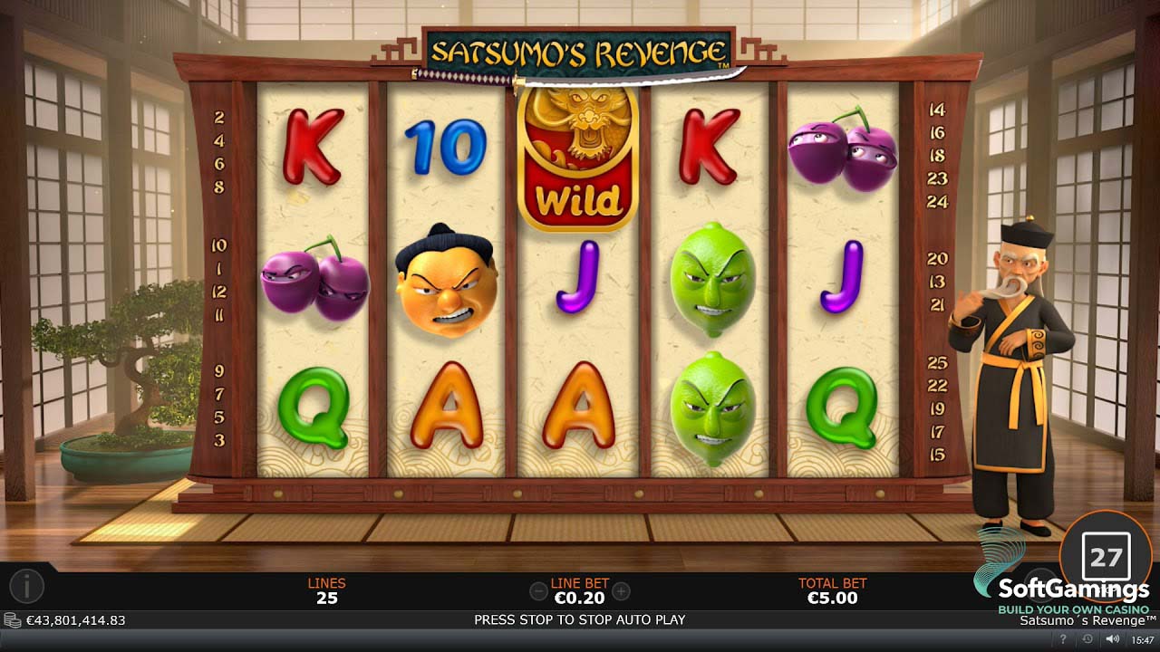 Screenshot of the Satsumos Revenge slot by Playtech