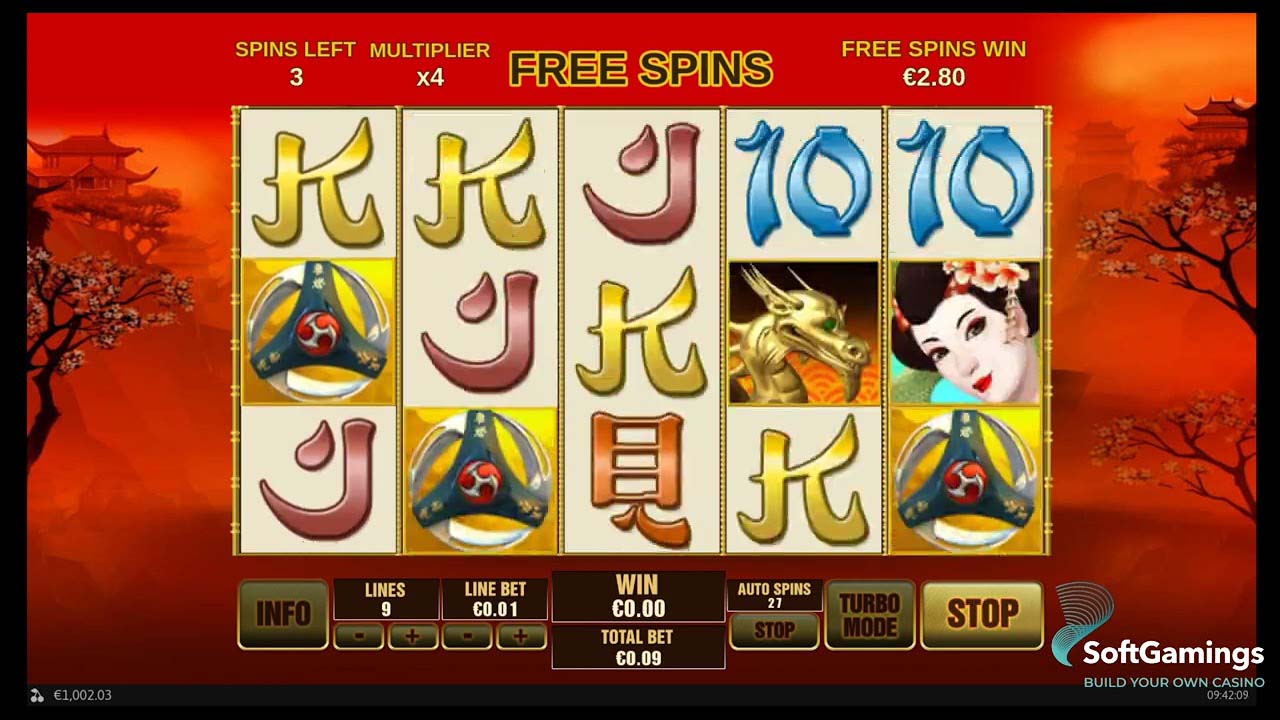 Screenshot of the Silent Samurai slot by Playtech