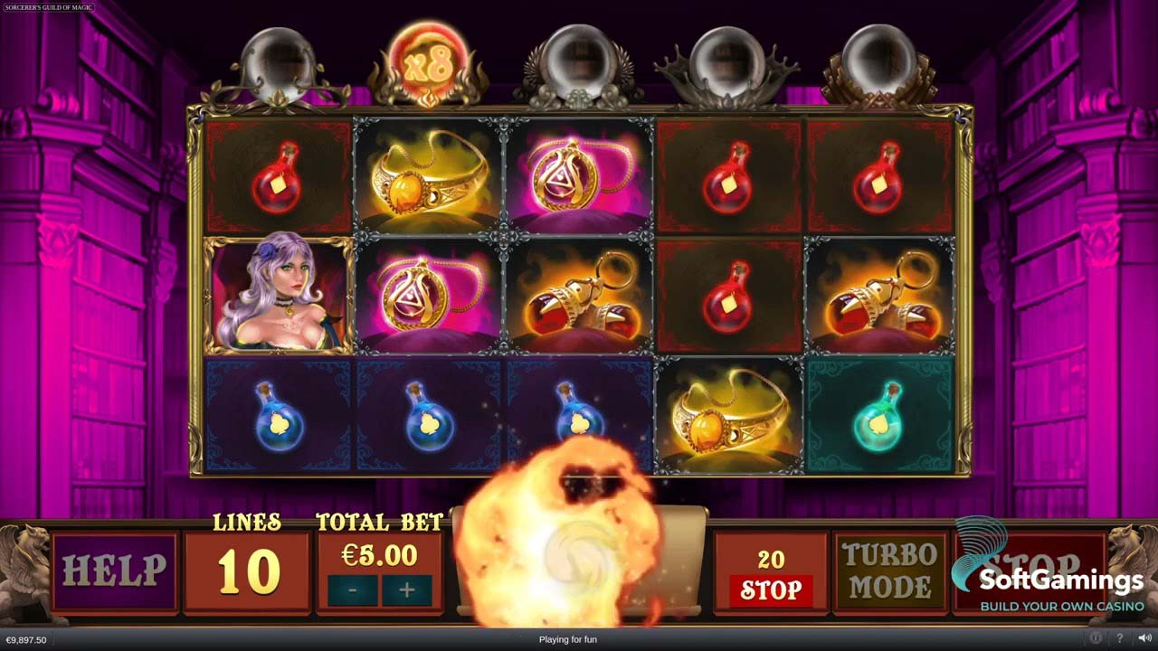 Screenshot of the Sorcerer's Guild of Magic slot by Playtech