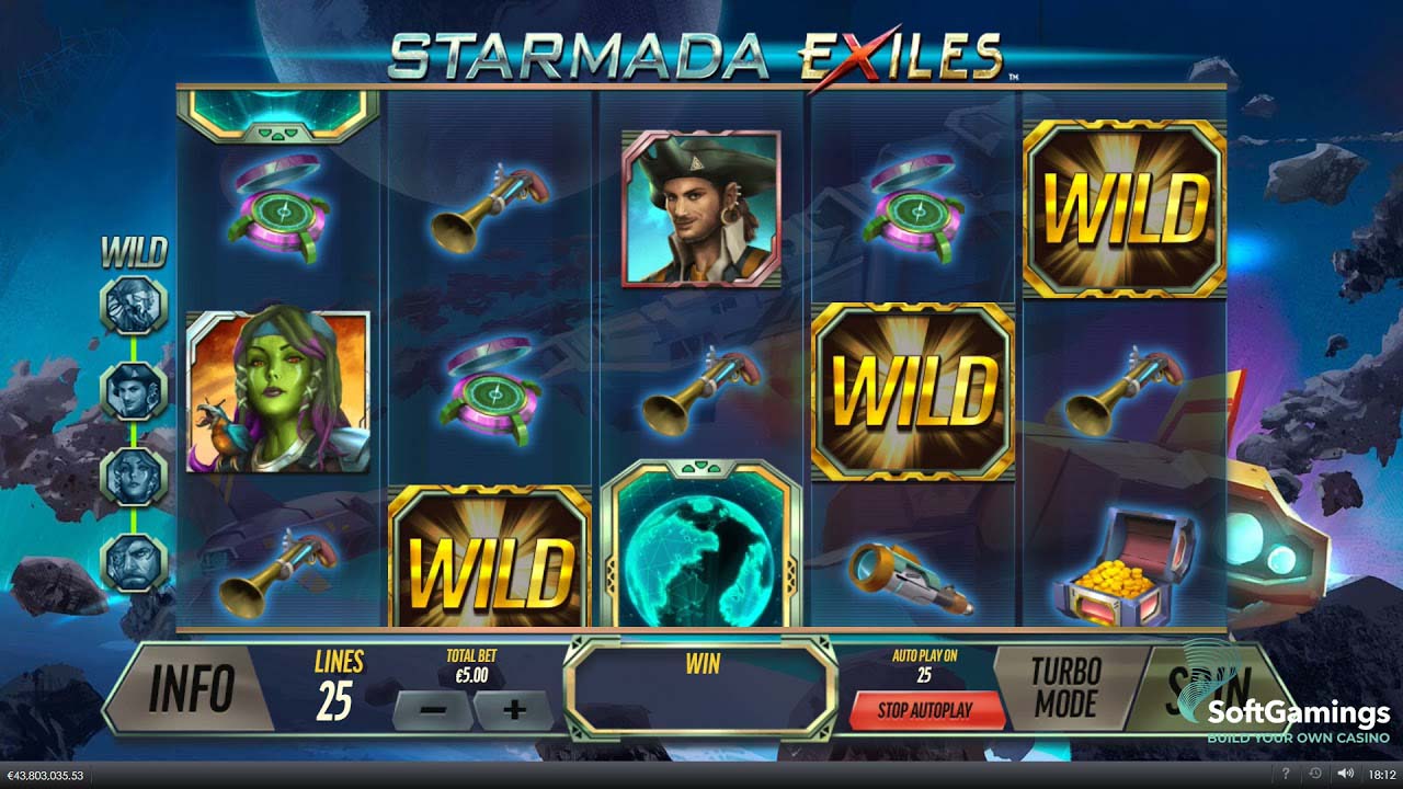 Screenshot of the Starmada Exiles slot by Playtech