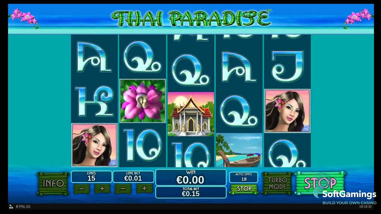Screenshot of the Thai Paradise slot by Playtech
