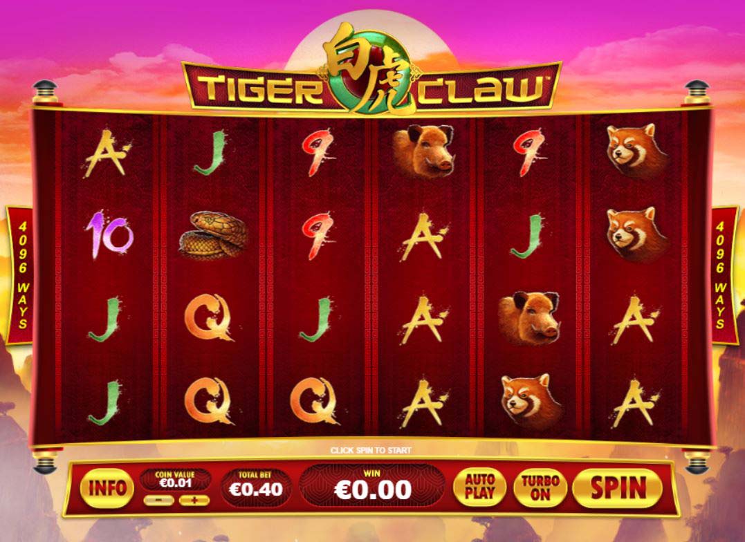 Screenshot of the Tiger Claw slot by Playtech