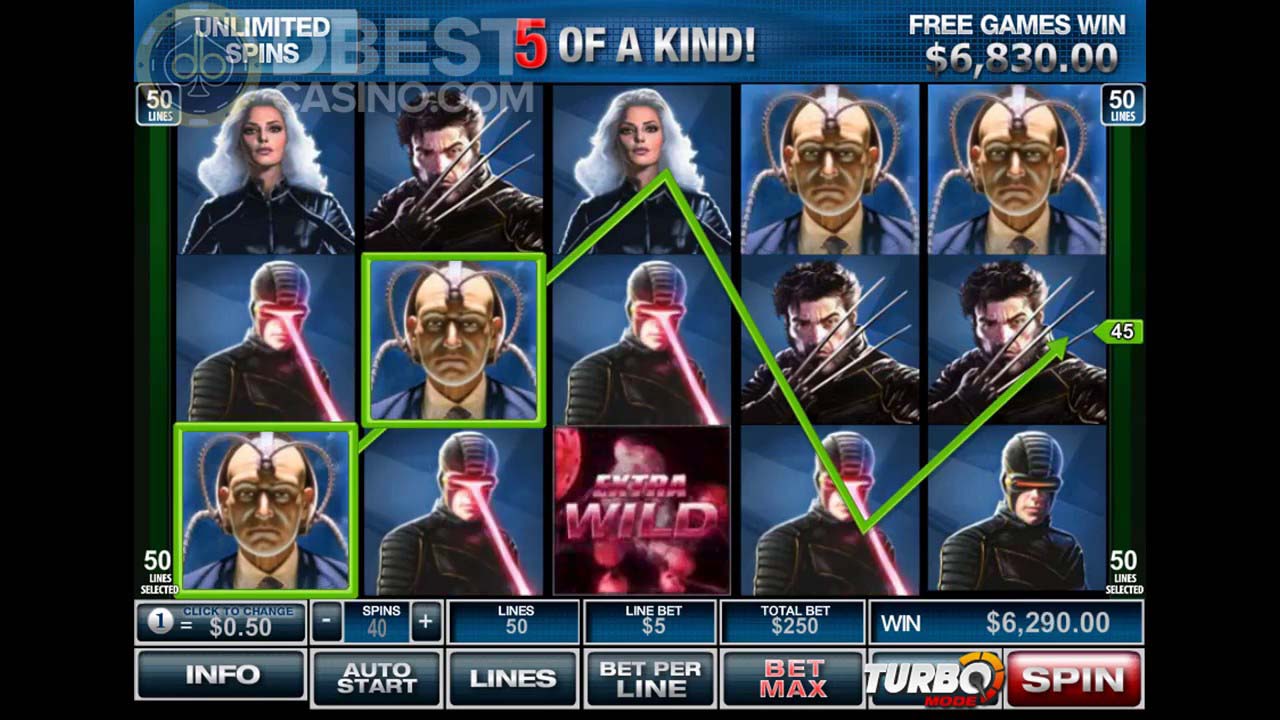 Screenshot of the X Men slot by Playtech