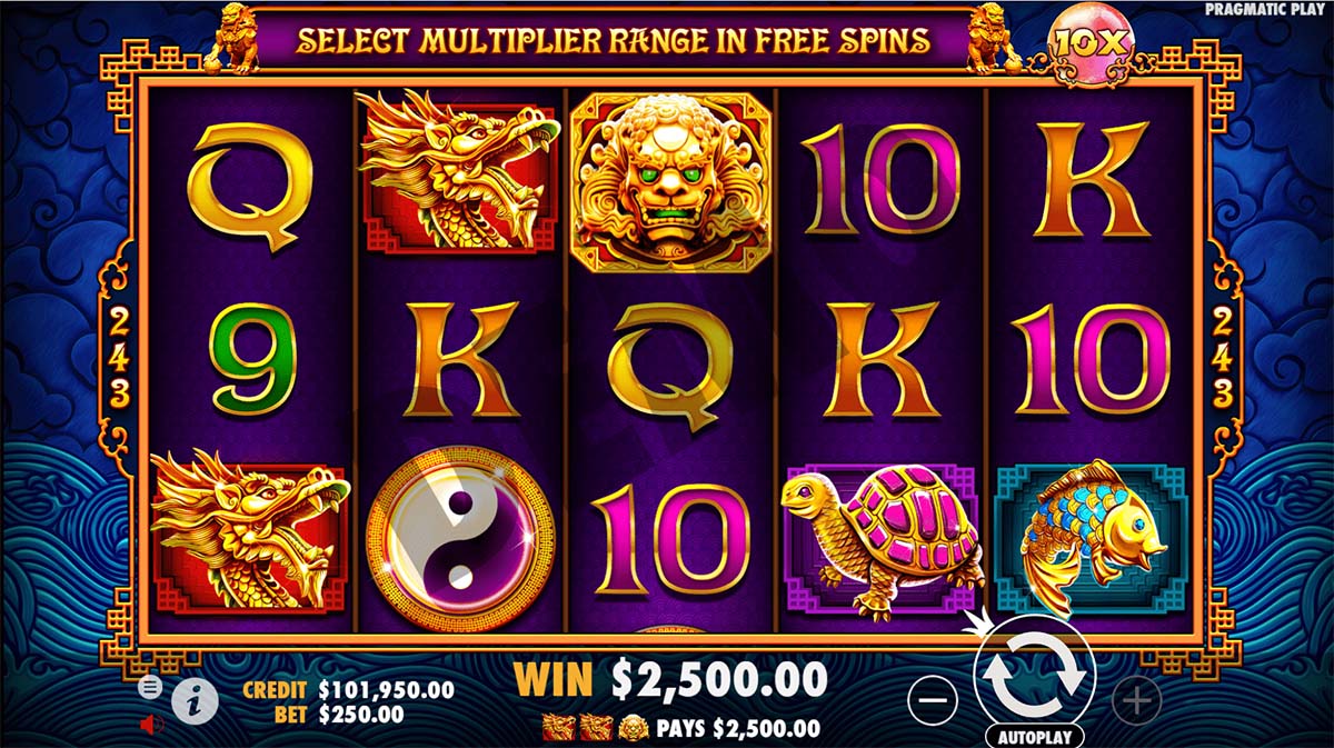 Screenshot of the 5 Lions slot by Pragmatic Play