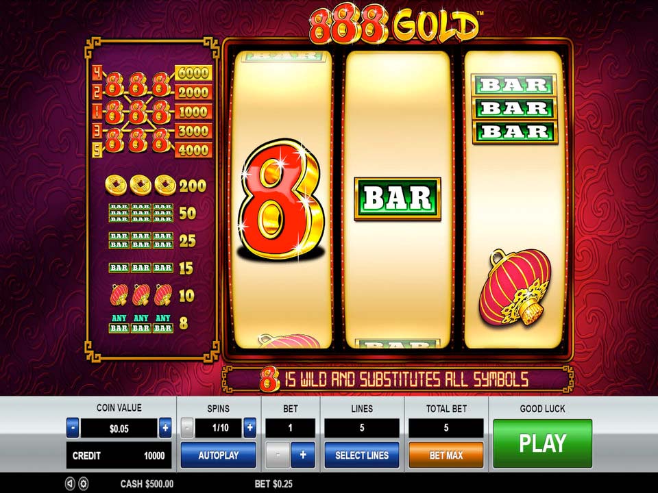 Screenshot of the 888 Gold slot by Pragmatic Play