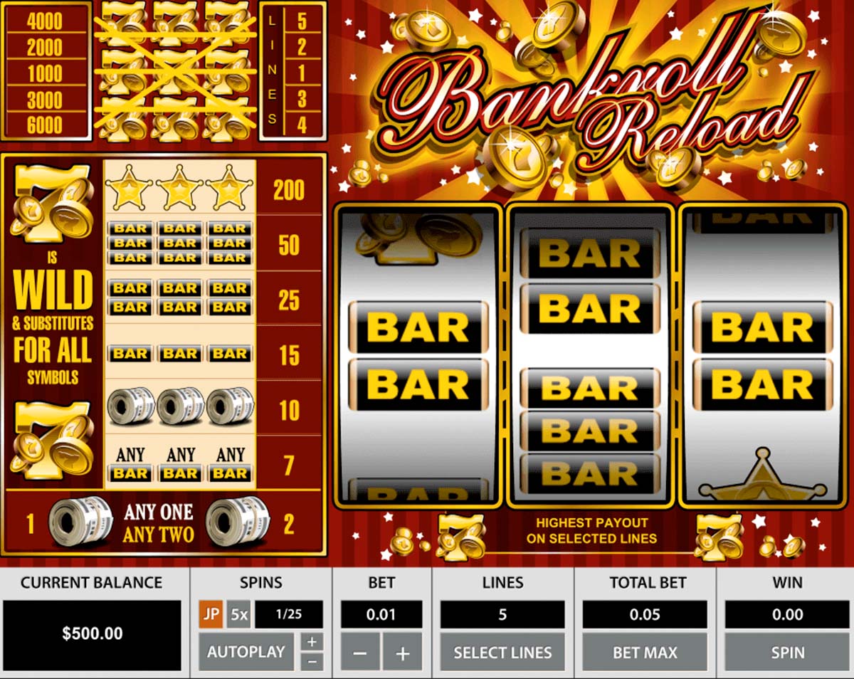 Screenshot of the Bankroll Reload 5 Lines slot by Pragmatic Play
