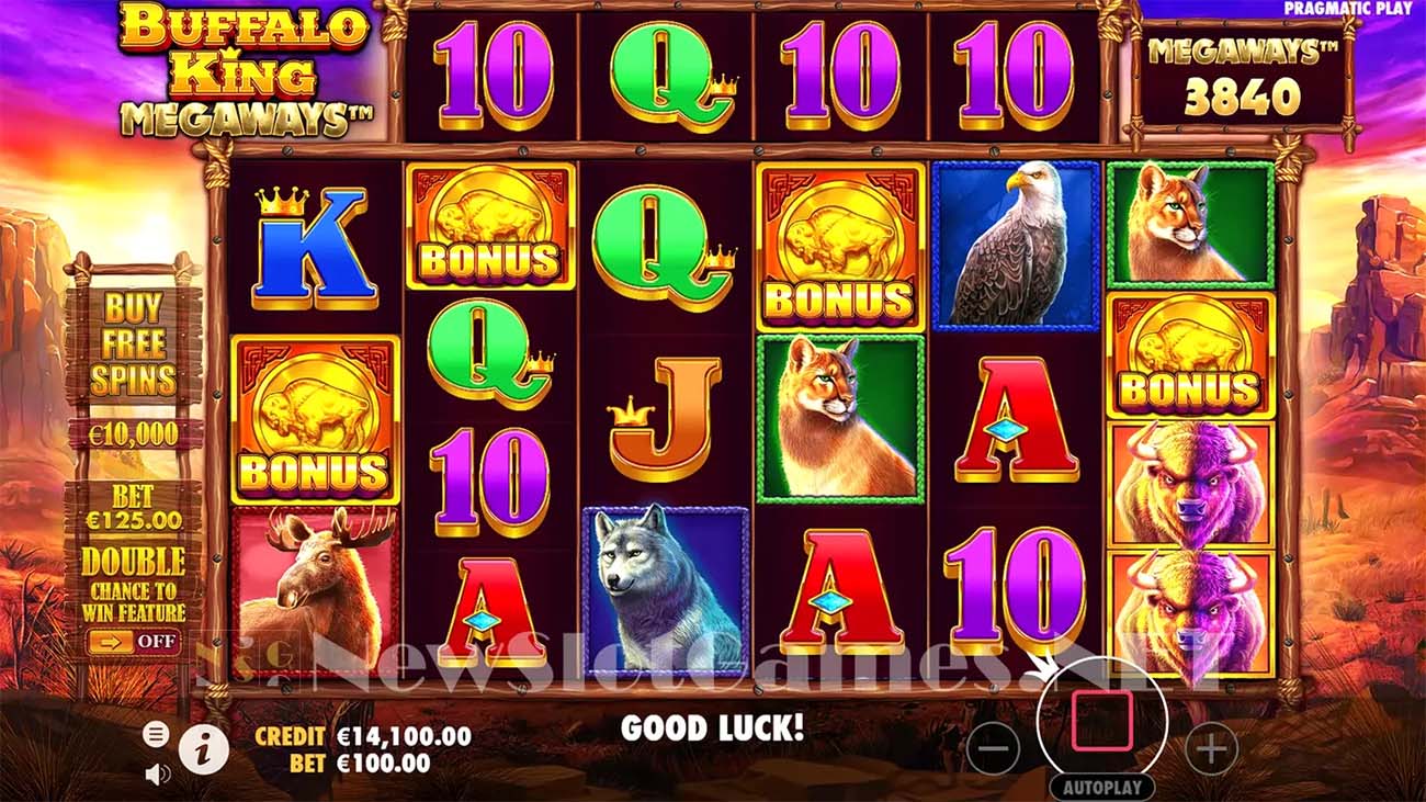 Screenshot of the Buffalo King Megaways slot by Pragmatic Play