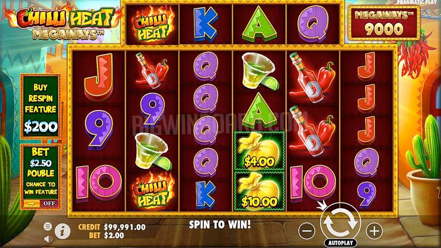 Screenshot of the Chilli Heat Megaways slot by Pragmatic Play